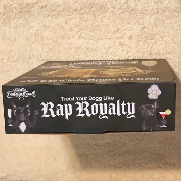 NWT~Snoop Doggie Doggs' Off The Chain Deluxe Gold SS Dog Bowl (5 Cups, 42 FL OZ) - Picture 10 of 13